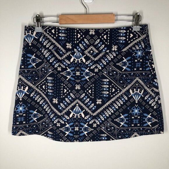 PATAGONIA Blue & Cream Pattern Mini Skirt Size Medium - Picture 4 of 4